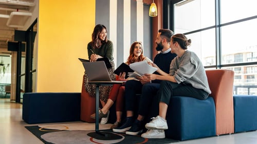 group of workers planning in an office